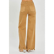 Risen Jeans Womens High Rise Mocha Wide Leg Jeans