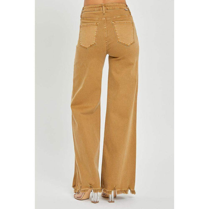 Risen Jeans Womens High Rise Mocha Wide Leg Jeans