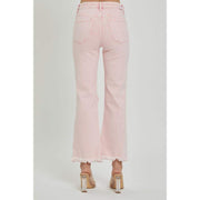 Womens High Rise Distressed Mauve Jeans