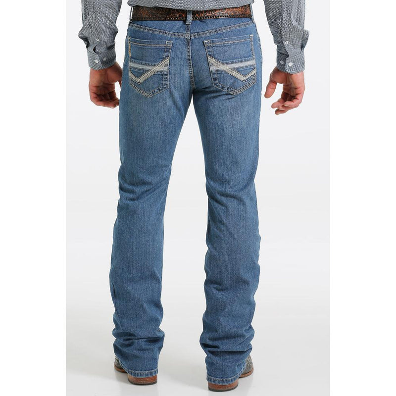 Mens Ian Medium Stonewash Slim Boot Performance Stretch Denim Jean