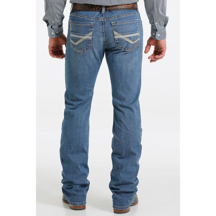 Mens Ian Medium Stonewash Slim Boot Performance Stretch Denim Jean