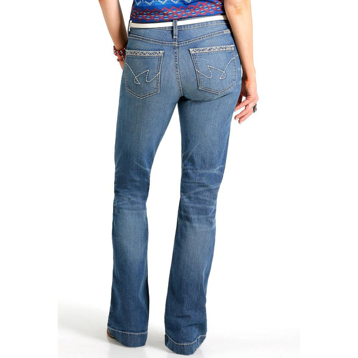 Girl Women's Medium Wash Whiskers Blue Hayley Trouser