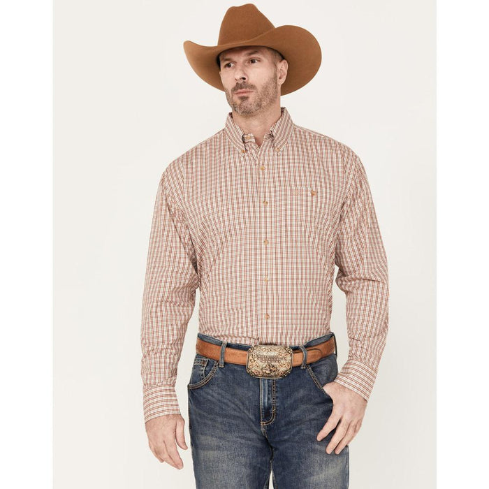 Mens Classics Plaid Print Long Sleeve Button Down Western Shirt