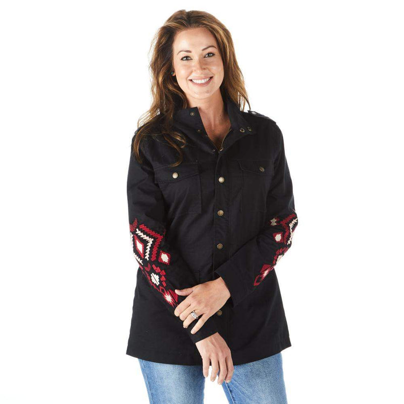Womens Black Embroidered Jacket