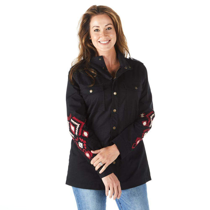 Womens Black Embroidered Jacket