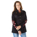Womens Black Embroidered Jacket