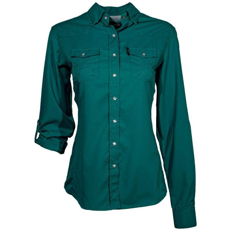 Hooey Women's Sol Deep Lake Long Sleeve Pearl Snap