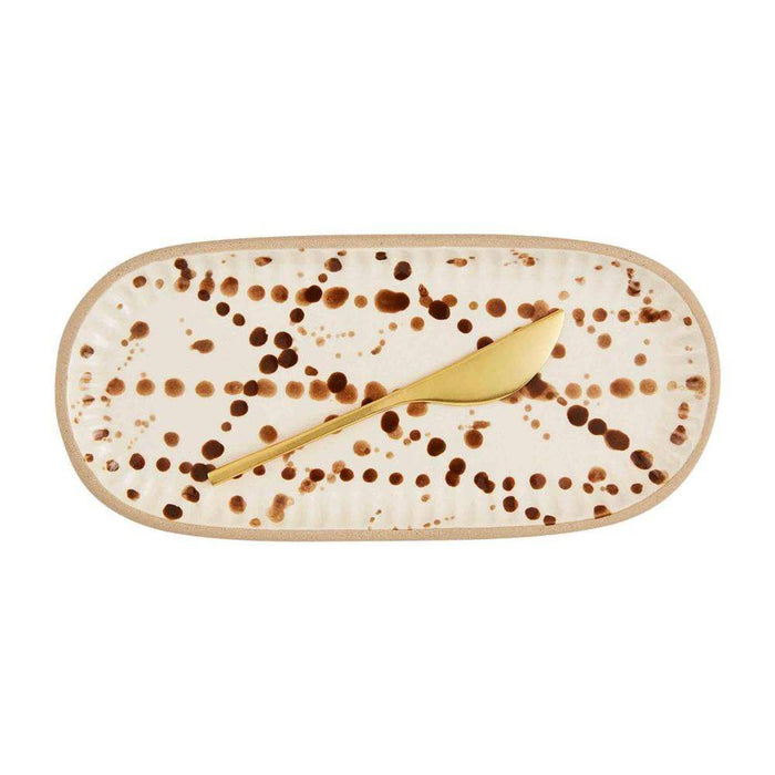Mud Pie Brown Splatter Dish Set