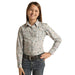 Panhandle Girls Distress Novelty Print Long Sleeve Snap