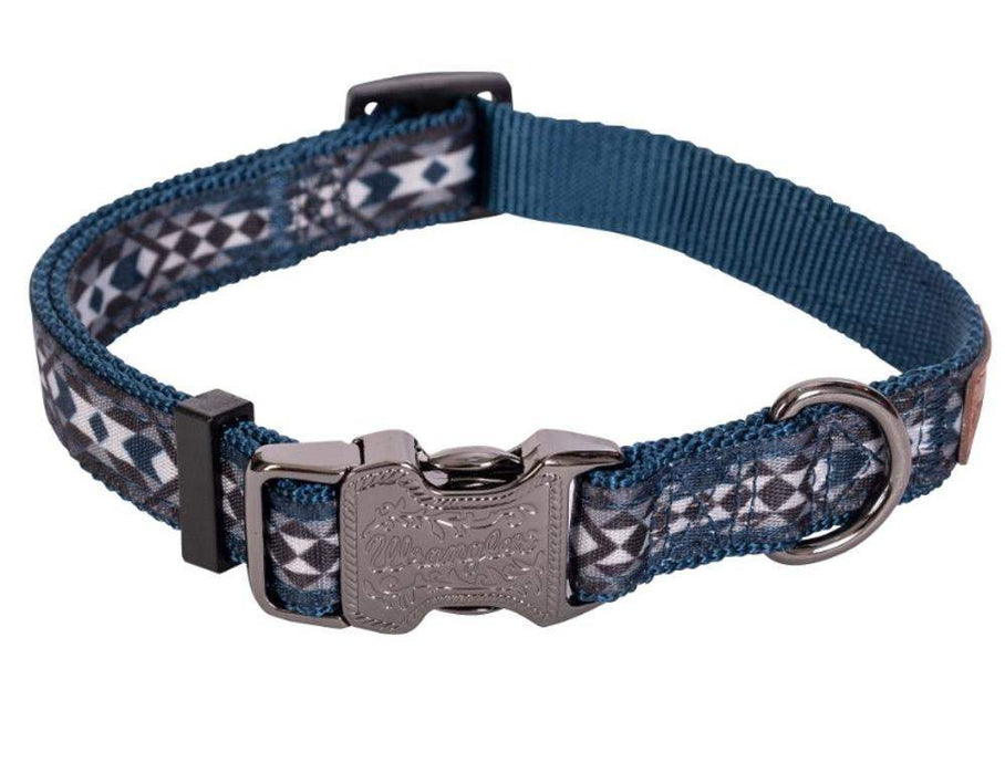 Southwest Overlay Blue Dog Collar