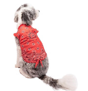 Red Paisley Bandana Dog Shirt