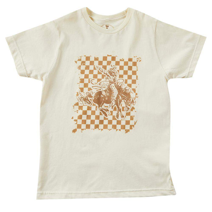 The Whole Herd Youth Checkered Bronc Tee