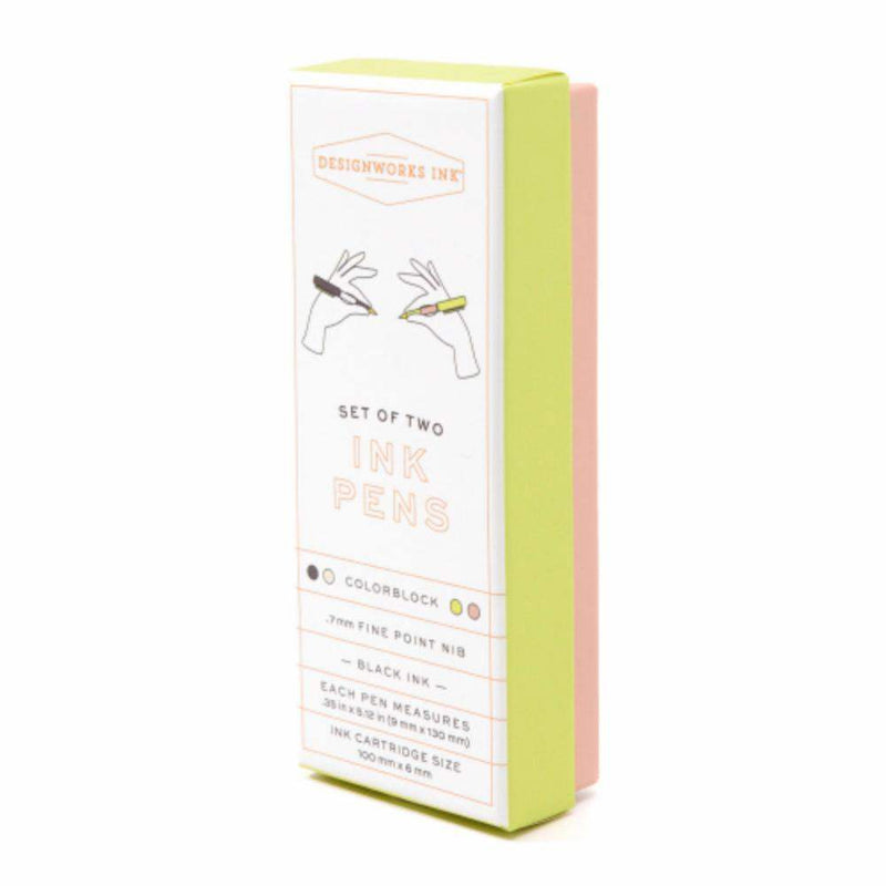 Designworks Ink Designwork 2 Set Colorblock Pen Set White Taupe