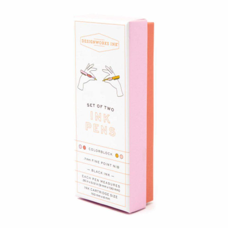 Designworks Ink Designwork Two Set Colorblock Pen Set Rosewood Blush