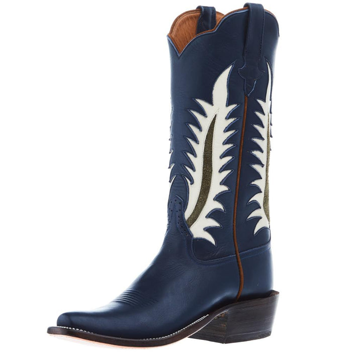 Men's Navy Waxy Kansas KS Toe Boot