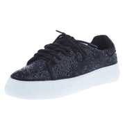 Women's Corky Bedazzle Black Rhinestone Wedge Sneaker