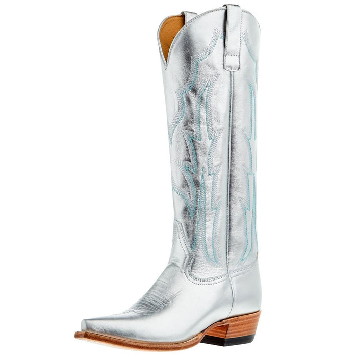Women's Silver Bullet 15 In Silver Metallic Top Cowgirl Boot