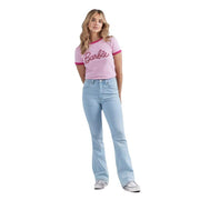 Wrangler x Barbie Logo Slim Ringer Pink Tee