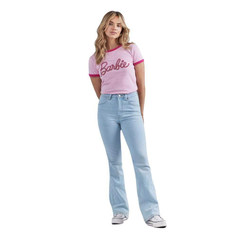 Wrangler x Barbie Logo Slim Ringer Pink Tee