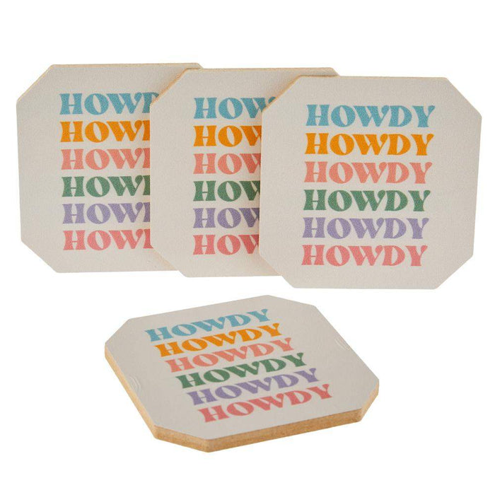 Deny Designs Colorful Howdy Coaster Set