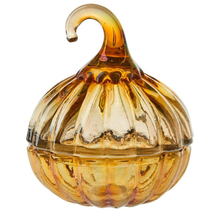 Creative Co-Op Glass Pumpkin Iridescent Jar