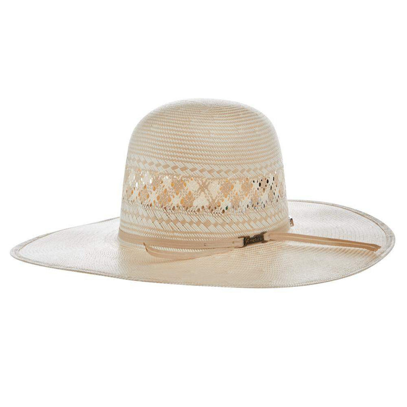 AHC Natural 1011 Round Oval 4 1/2 Inch Brim Open Crown Straw Hat with Customizable Hat Brim and Crown 