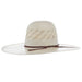 AHC Ivory and Tan 6300 Round Oval 5 Inch Brim Open Crown Straw Hat