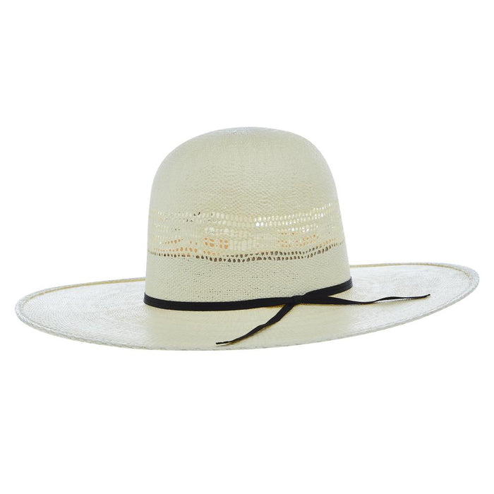 Natural Bangora HD 4 1/2" Brim Leather Sweat Band Open Crown Straw Cowboy Hat