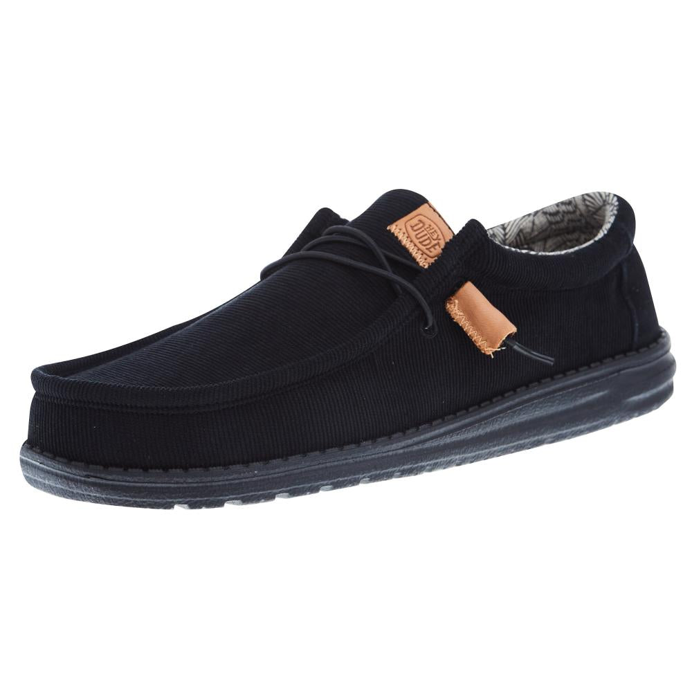 Hey Dude Men's Wally Black Corduroy Casual Shoe