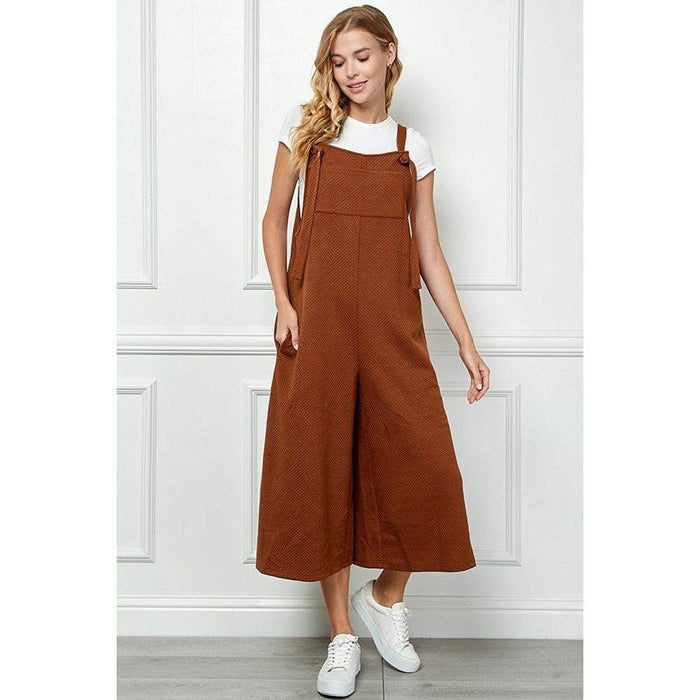 See And Be Seen Women's Textured Cropped Overall Pants