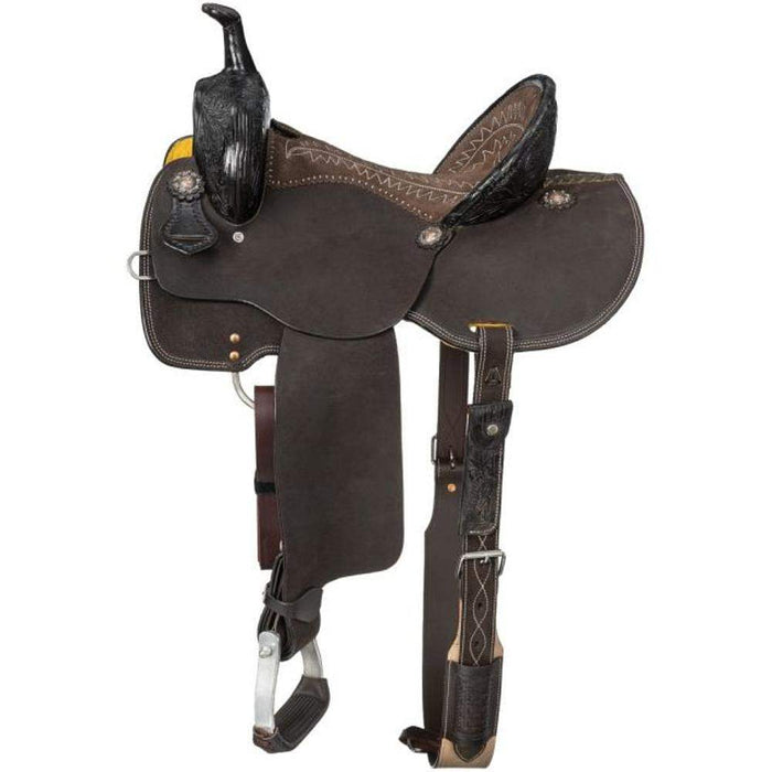 Tough 1 Silver Royal Youth Booker Roughout Barrel Saddle