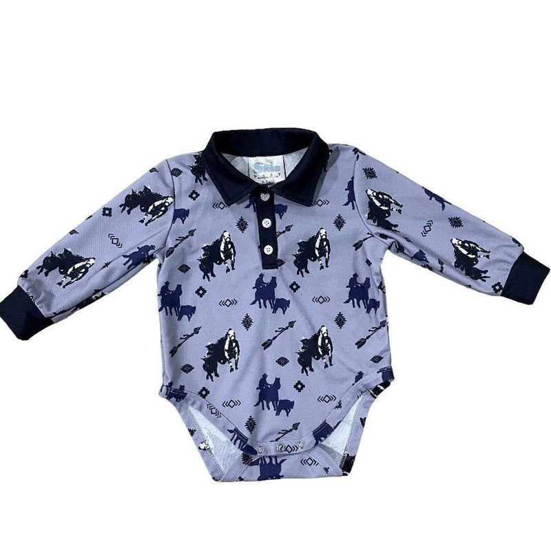 Shea Baby Infant Timey Long Sleeve Polo Onesie