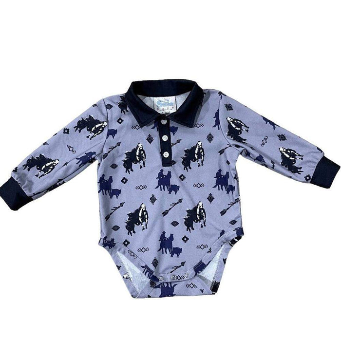 Shea Baby Infant Timey Long Sleeve Polo Onesie