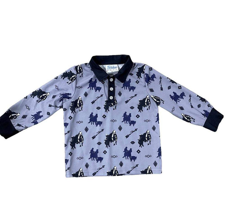 Shea Baby Boy's Timey Long Sleeve Polo Shirt