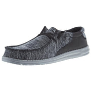 Men's Wally Stitch Flecked Woven Black Casual Shoe