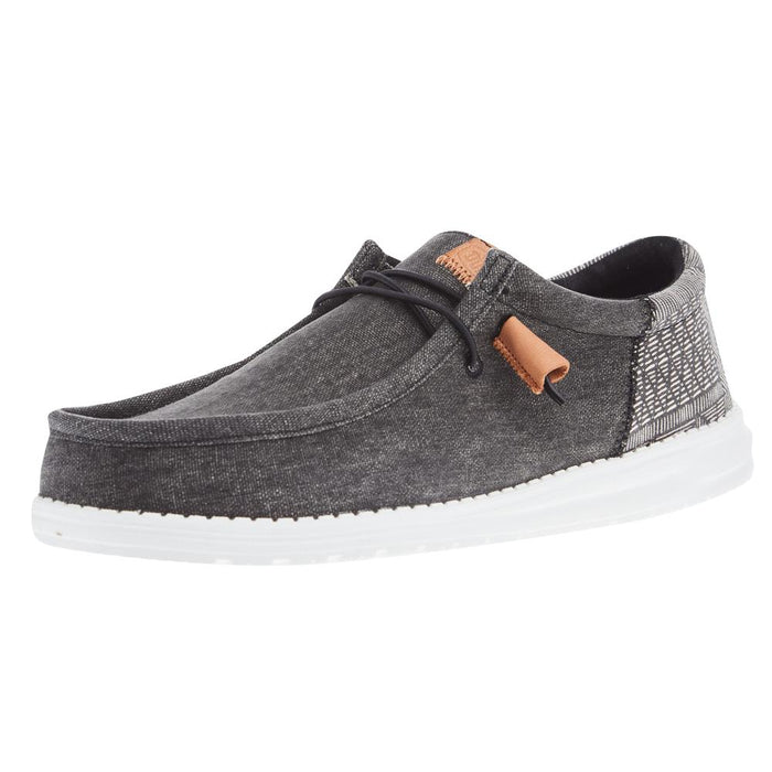 Mens Wally Funk Batik Black Casual Shoe