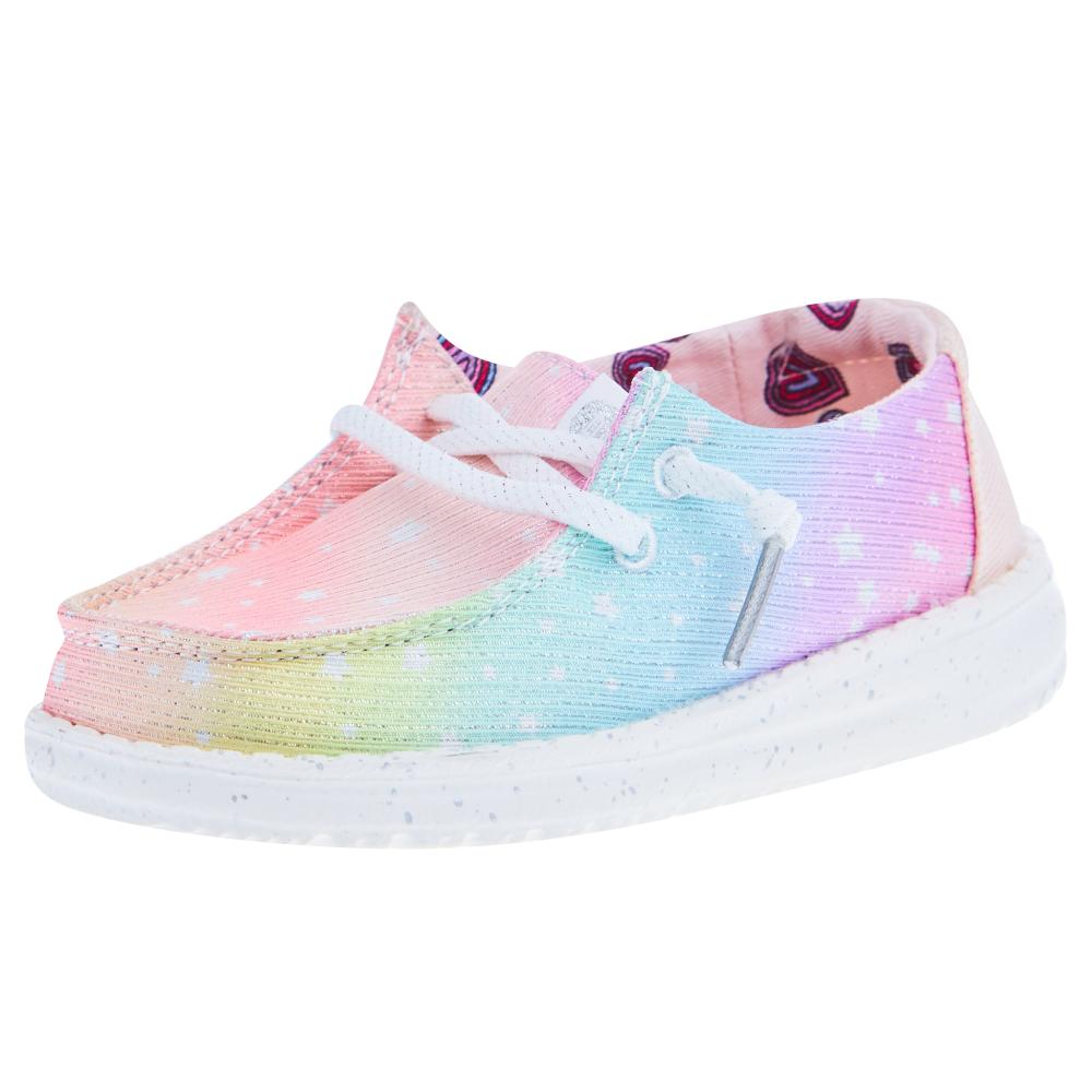 Hey Dude Toddler Wendy Sparkle Star Silver and Multi Casual Shoe