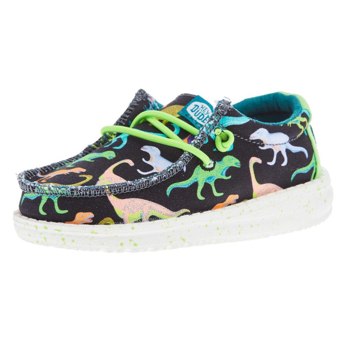 Toddler Wally Dino Lime and Black Casual Shoe