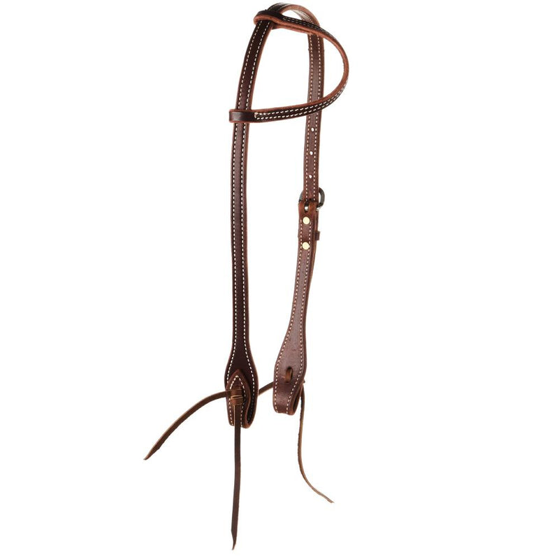 5/8 Inch Stitch Dark Leather Single Ear Headstall