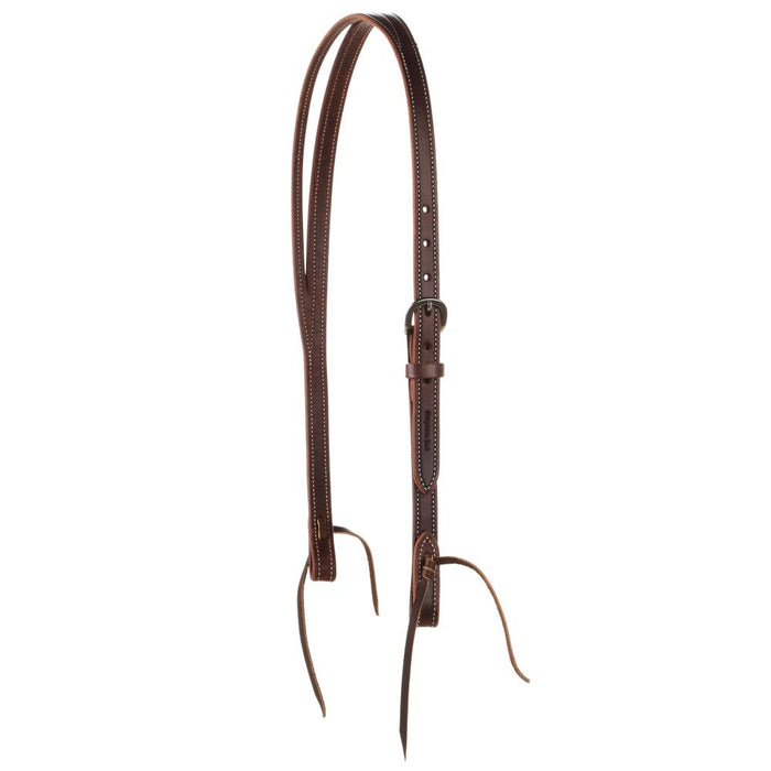 3/4 Inch Dark Leather Slit Ear Headstall