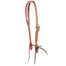 5/8 Inch Natural Roughout Leather Slot Ear Headstall with Floral Cart Buckle
