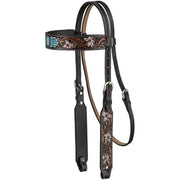 Turquoise Stone Floral Browband Headstall