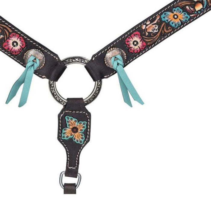 Tough 1 Blue and Pink Floral Breast Collar