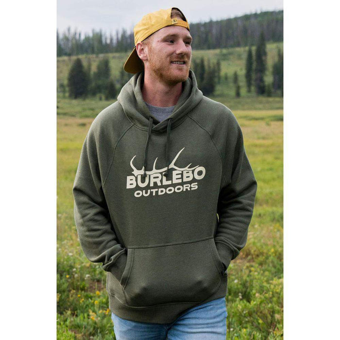 Men's Olive Elk Horn Hoodie