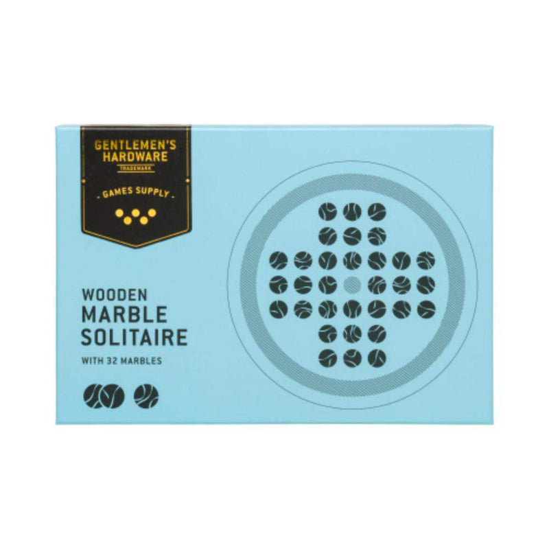 Gentlemen`S Hardware Wooden Marble Solitaire Set