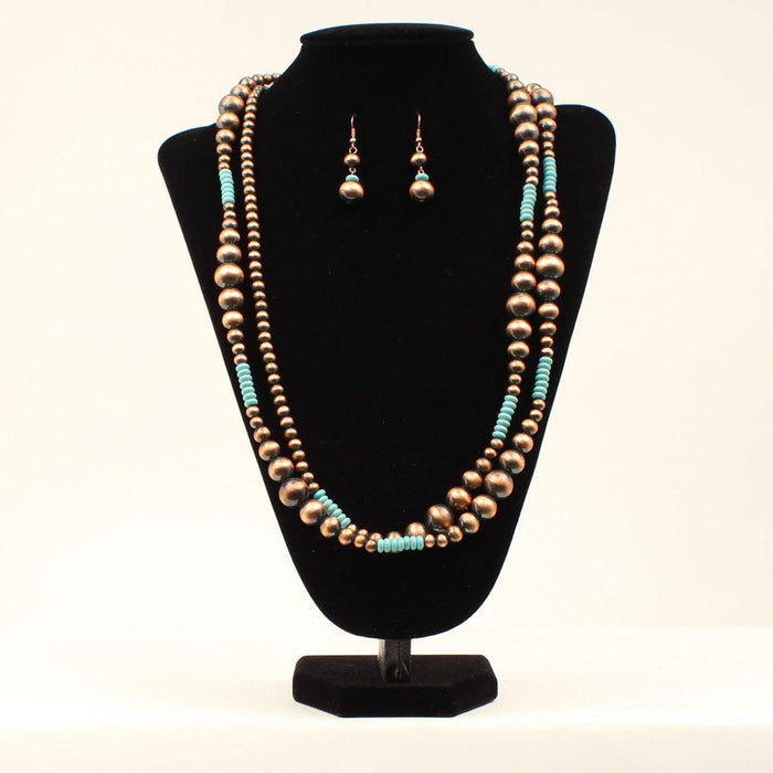 Navajo Copper and Turquoise Necklace Set