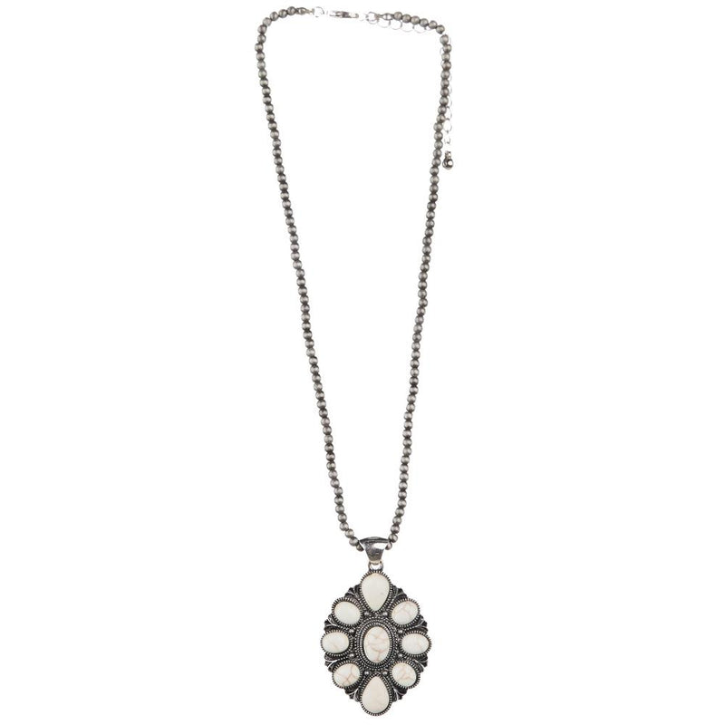 Faux Navajo White Stone Necklace Set