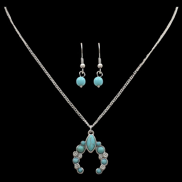 Turquoise Squash Blossom Necklace Set