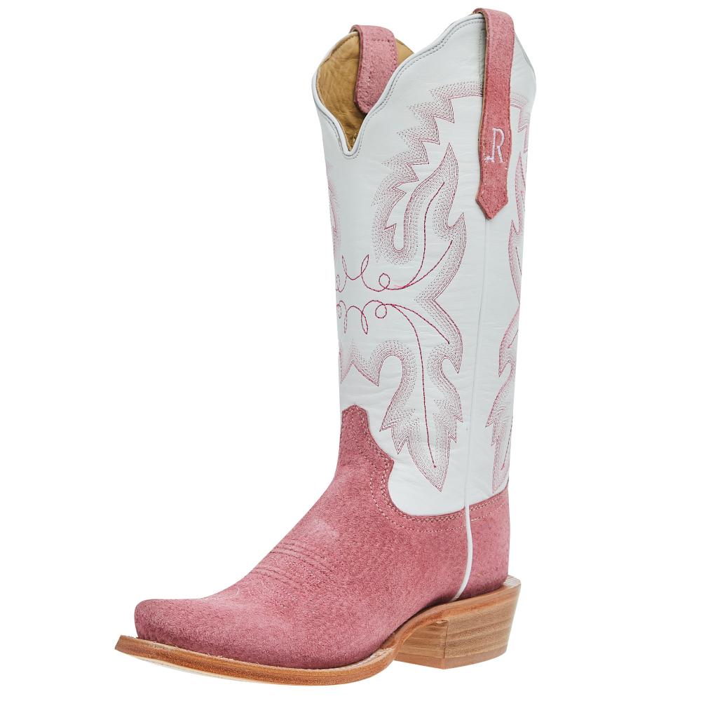 R Watson Boots R Women's Rose Boar 13 In Winter White Top Cowgirl Boot