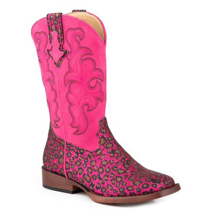 Little Kids Glitter Wild Cat 9in Pink Top Boot